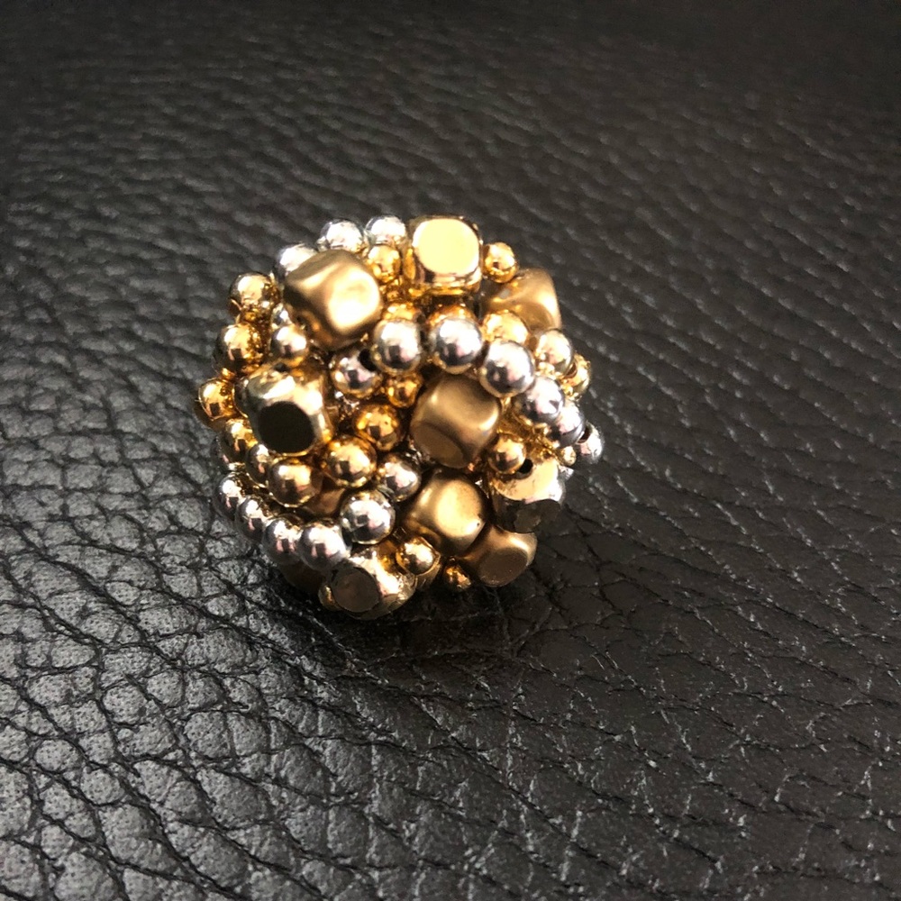 Gold and silver beaded ring